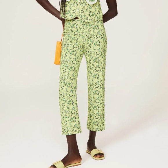 Rachel Antonoff Birdie Pant in Blueberry Print - Picture 1 of 9